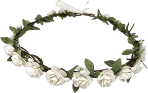 Daddasprincess Flower Crown Wedding Headpiece Bridal Headband Hair Wreath (White)