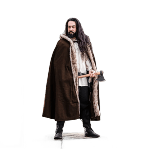 Leonardo Carbone Cloak with Faux Fur Trim