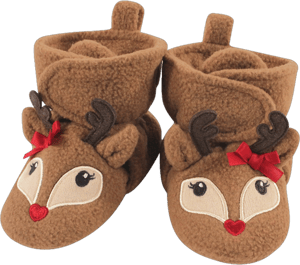 Hudson Baby Girl Reindeer Cozy Fleece Booties