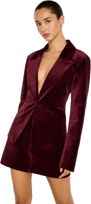 Good American Women's Sculpted Velvet Blazer