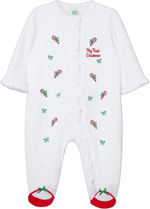 Little Me Candy Cane Velour Footie