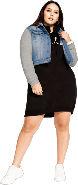 City Chic Women's Plus Size Denim Street Jacket