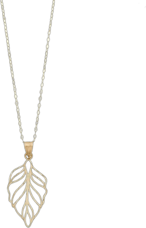 14K Gold Cutout Leaf Pendant Necklace