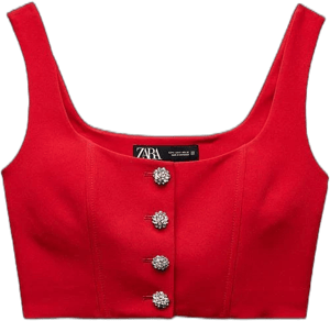 Zara Women's Jewel Button Bustier Top