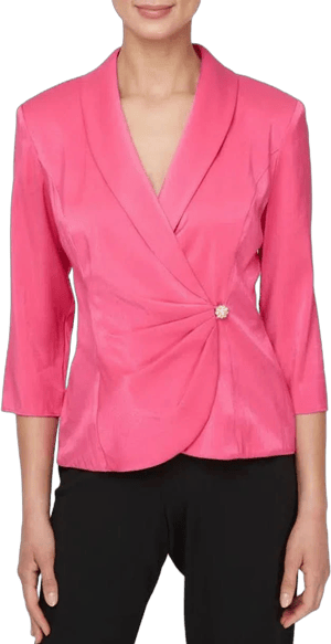 Alex Evenings Women's Shawl Collar Wrap Top