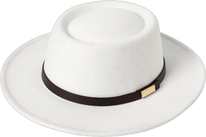 Lanzom Women's Vintage Wide Brim Wool Fedora Hat with Belt