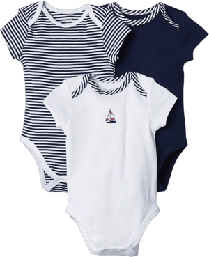 Little Me Baby boys Sailboats 3-Pack Bodysuits