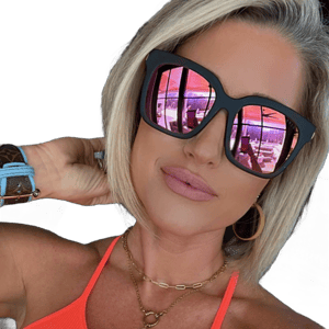 Bella Polarized Mirrored Square Sunglasses