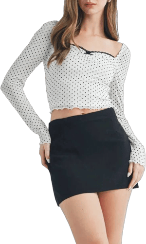 All in Favor Women's Bow Front Dot Crop Top