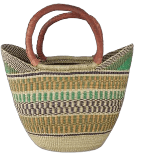 Raffia and Leather Tote