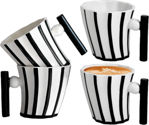 ODIINCY Handmade Aesthetic Coffee Mugs Set of 4