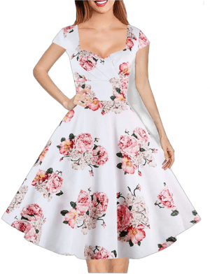 Women's 1950s Retro Vintage Cocktail Swing Dress with Pockets