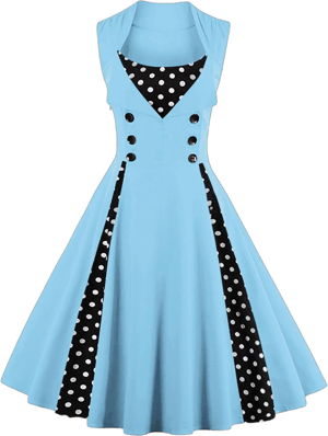 KILLREAL Women's Retro Vintage Polka Dot Swing Dress