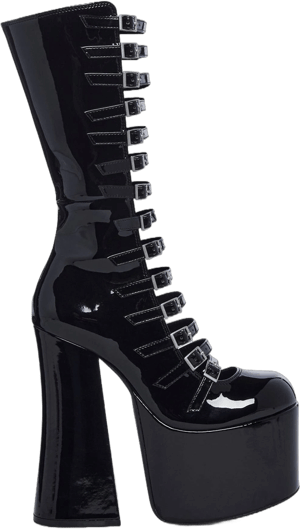 Widow Hardcore Dazzle Platform Boots - Black / US 11