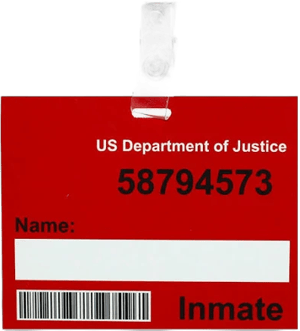 Prison Name Badge Prop for Prisoner Costumes Convict Costumes and Prison Scrubs