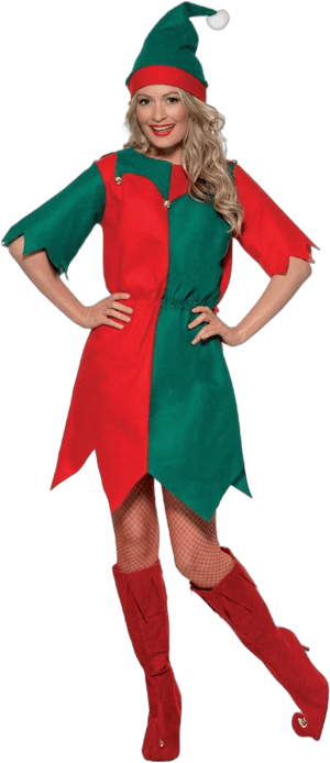 Smiffys Women's Elf Costume Hat and Tunic