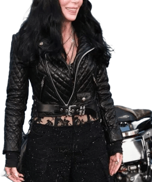 Cher The Bikeriders 2024 Premiere Quilted Leather Jacket