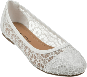 CLOVERLAY Women's Floral Breathable Crochet Lace Ballet Shoes