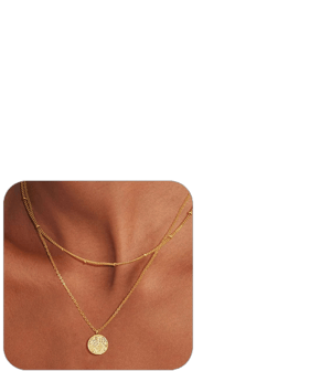 14K Gold Plated/Silver Layered Chain Necklace