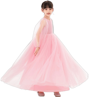 V-Back Tulle Flower Girl Dress