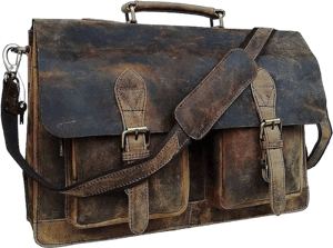 Cuero 18 Inch Retro Buffalo Hunter Leather Laptop Messenger Bag