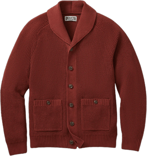 Duluth Trading Company Men's Burly Retirement Shawl Collar Waffle Cardigan