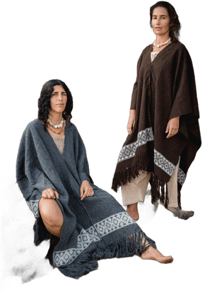 Backstrap Loom Wool Poncho ⋘ with Tribal Patterns ⋙ One