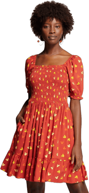 Her Universe Disney Mickey Mouse Sunset Allover Print Dress