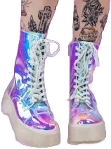 Cloudwalker Holographic Combat Boots US Women's 6 | Rave Wonderland | Outfits Rave | Festival Outfits | Rave Clothes