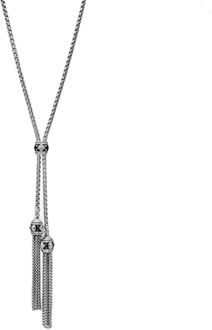 David Yurman Renaissance Diamond Tassel Necklace in Silver