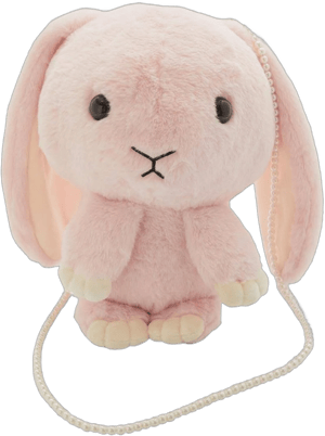 Pastel Pink Bunny Plush Crossbody Bag