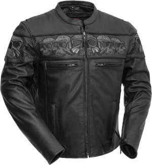 Savage Skulls Men's Motorcycle Leather Jacket