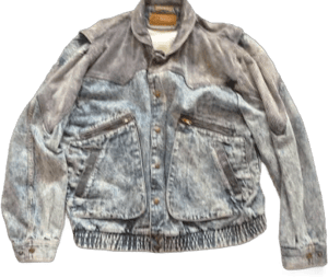 1980's Vintage Mens Blue Acid Wash Jean Jacket Fashion Data By Nak