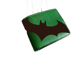 Custom Engraving Bat Logo Leather Wallet for Men