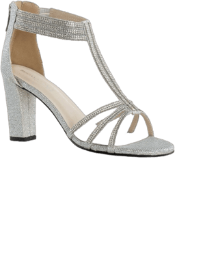 David's Bridal Benjamin Walk Shimmer Heel T-Strap Sandals