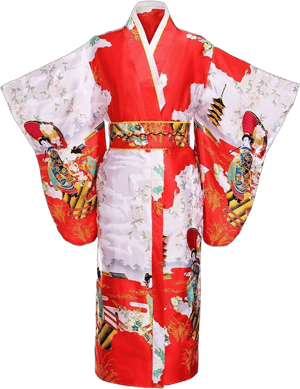 Thy Collectibles Women's Silk Traditional Japanese Kimono Robe/Bathrobe / Party Robe (Red), Size: One Size