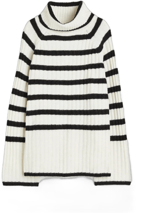 H&M Ladies Rib-Knit Turtleneck Sweater