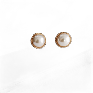 Sterling Silver Vintage Pearl Stud Earrings