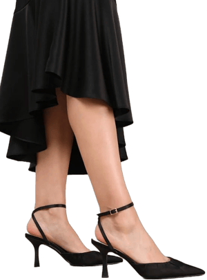 Lulus Pointed-Toe Satin Ankle Wrap High Heel