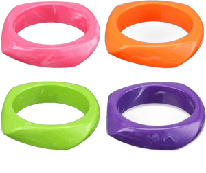 Landical 4 Pcs Wide Geometric Acrylic Resin Bangle Bracelet