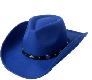 Lanzom Western Felt Hat with Belt Buckle