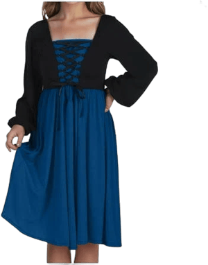 Renaissance Peasant Corset Long Sleeve Midi Dress