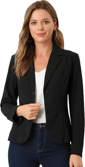 Women's Work Lapel Collar Stretchy Jacket Suit Blazer