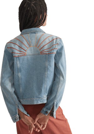 Marine Layer Women's Embroidered Denim Jacket