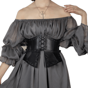 Renaissance Faire Debossed Leather Underbust Corset