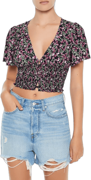 Forever 21 Floral Print Crop Top