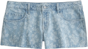 Hollister Women's Low-Rise Baggy Floral Print Denim Shorts