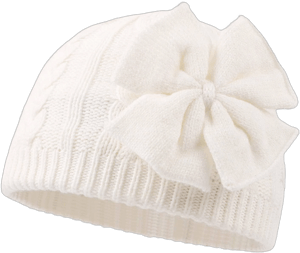 JANGANNSA Girls Cotton Lined Knitted Bow Beanie Hat