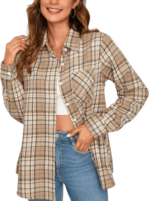 Women's Casual Plaid Flannel Shirt