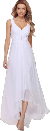 Ever-Pretty Women's High-Low Hemline Simple Chiffon Wedding Dress 9983-EH